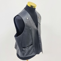 Himalaya Motorbike Wear Leather Vest Size 48 Classic Black Biker Riding Gear