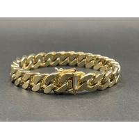 Mens 9ct Yellow Gold Chunky Curb Link Bracelet