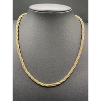 Ladies 18ct Two Tone Gold Bead Rope Link Necklace