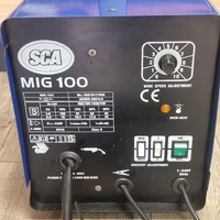 SCA MIG 100 Gasless MIG Welder with 5 Extra Tips Portable Welding Machine