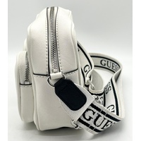 GUESS Pennywise Crossbody Bag White Faux Leather Logo Adjustable Strap