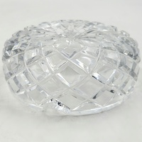Unbranded Clear Cut Glass Ashtray Round Decorative Smoking