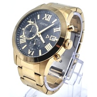Guess W0668G8 Atlas Gold Stainless Steel Chronograph Black Dial Mens Watch