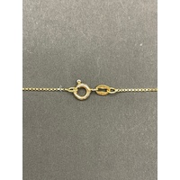 Ladies 18ct Yellow Gold Box Link Chain & Orange Gemstone Pendant