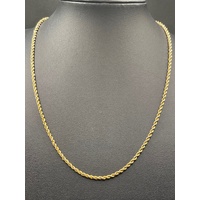 Ladies 9ct Yellow Gold Twist Rope Necklace