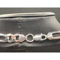 Mens 925 Sterling Silver Figaro Link Necklace
