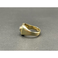 Mens 18ct Yellow Gold Diamond Ring