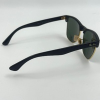 Ray-Ban Clubmaster Oversized RB4175 Matte Black Gold Green Sunglasses