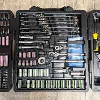 Stanley 176 Pc Mechanics Tool Kit Metric and AF Socket and Ratchet Set