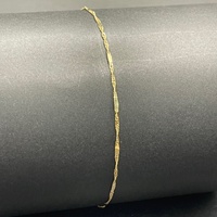 Ladies 9ct Yellow Gold Snake Twist Link Anklet