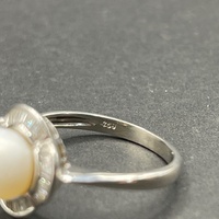 Ladies 18ct White Gold Diamond White Stone Ring