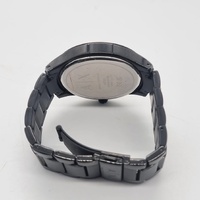 Armani Exchange Three Hand Date Black Stainless Steel Watch AX7101 and Bracelet