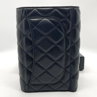 Chanel Classic Flap Lambskin Wallet Black Leather Black Hardware
