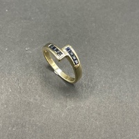 Ladies 9ct Yellow Gold Blue Gemstone Ring