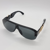 Versace Medusa Biggie 4391 Shield Sunglasses Black Dark Grey Made in Italy