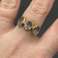 Ladies 18ct Yellow Gold Purple Gemstone Ring