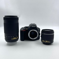 Nikon D3500 DSLR Camera Dual Lens 18-55mm and 70-300mm 64GB SD Kit