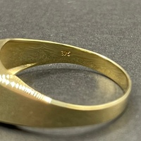 Mens 9ct Yellow Gold Signet Diamond Ring