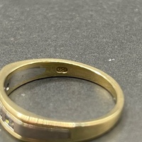 Mens 18ct Two Tone Gold Diamond Band Ring