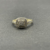Ladies 9ct Yellow Gold Diamond Cluster Ring