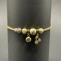 Ladies 18ct Yellow Gold Palma Link Bead Bracelet