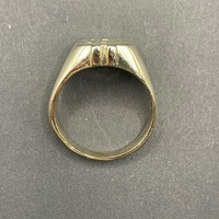 Mens 9ct Yellow Gold Dollar Sign Ring