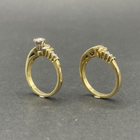 Ladies 18ct Yellow Gold 2 Ring Set Diamond Rings