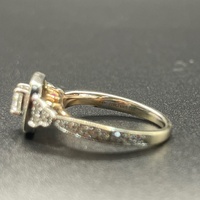 Ladies 14ct White Gold Natural Diamond Halo Ring