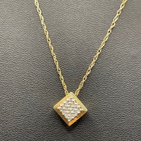 Ladies 14ct Yellow Gold Fancy Link Chain & Diamond Pendant