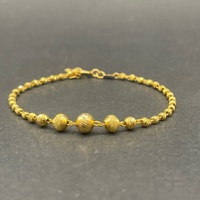 Ladies 22ct Yellow Gold Rada & Bead Link Necklace