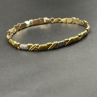 Unisex 18ct Yellow Gold Fancy Link Bracelet
