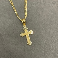 Unisex 9ct Yellow Gold Anchor Link Necklace & Cross Pendant