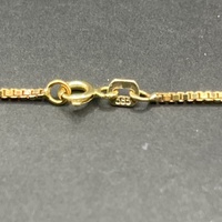 Unisex 14ct Yellow Gold Box Link Chain & Crucifix Pendant