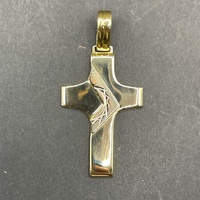 Unisex 18ct Yellow Gold Cross Pendant
