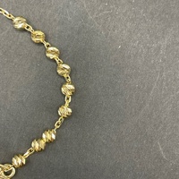 Ladies 9ct Yellow Gold Cable & Bead Link Bracelet