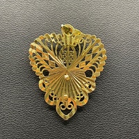 Ladies 21ct Yellow Gold Filigree Heart Pendant