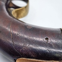 Antique 19th Century Percussion Pistol Curved Grip Uncertified