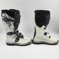 O'Neal Element Youth MX Boots White Black Size 2 US 34 EU Motocross