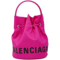 Balenciaga 619458 Pink Nylon 2 Way Bucket Bag Drawstring with Dust Bag