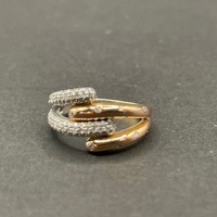Ladies 9ct Two Tone Gold Diamond Ring
