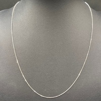 Unisex 9ct White Gold Belcher Link Necklace