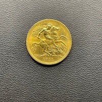 Unisex 22ct Yellow Gold Half Sovereign Coin