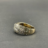 Ladies 9ct Yellow Gold Diamond Cluster Ring