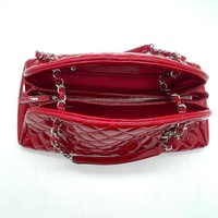 Chanel Red Quilted Patent Leather Just Mademoiselle Bowling Shoulder Bag