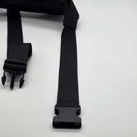 Hugo Mens Waist Belt Bag Black Matte Fabric with Red Logo