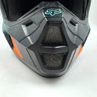 Large View Fox V2 Vicious Army MX Helmet Aqua Orange XL 61-62cm Fiberglass Shell