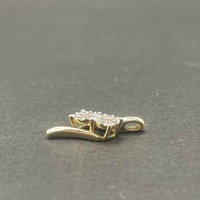 Ladies 9ct Yellow Gold Diamond Fancy Pendant