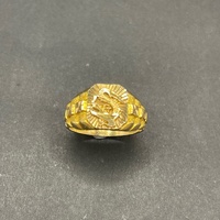 Mens 21ct Yellow Gold Dragon Ring