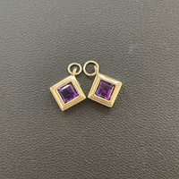 Ladies 9ct Yellow Gold Purple Gemstone Set of Pendants