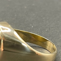 Mens 9ct Yellow Gold Red Gemstone Ring